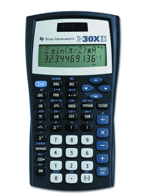 Texas Instruments TI-30XIIS Scientific Calculator, Black with Blue Accents