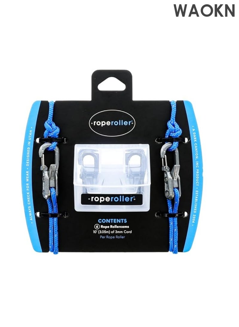 WAOKN Rope and Cord Fastening and Tightening Tool - Easy and Secure Tie-Down Guy Lines for Outdoors, Camping and Boating - 6-Pack Includes Accessory Ropes and Carrying Case - Image 1