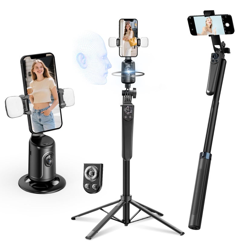 DMYWB Auto Face Tracking Selfie Stick Tripod with Detachable Smart Tracking Gimbal No App for Shooting Cell Phone Photo and Video Kits Tripod Stand 709 Camera Tripod with Remote and Gesture Control - Image 2