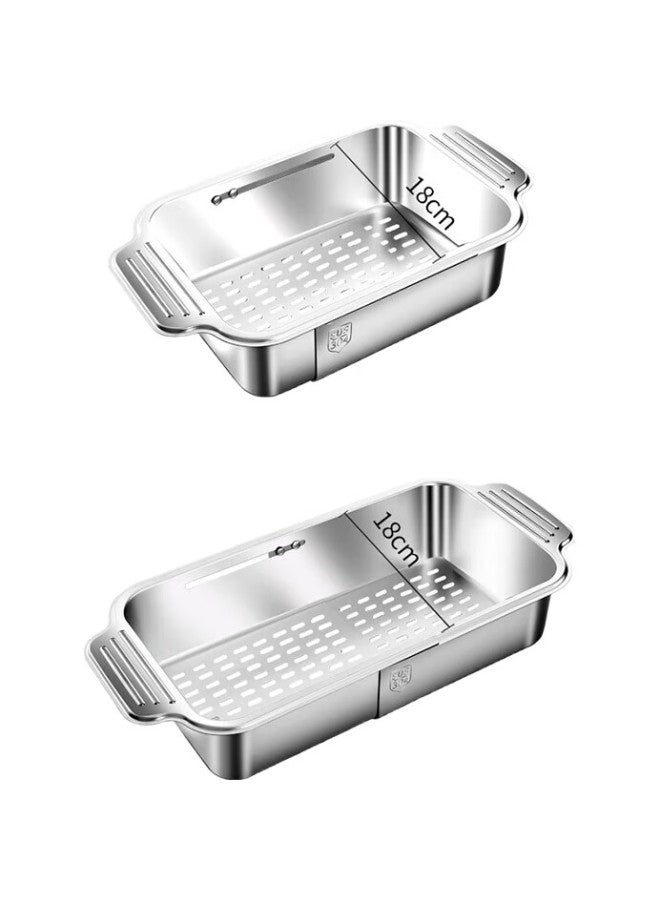 Yutai 304 Stainless Steel Draining Basket, Kitchen Sink Drainer Rack, Extendable Dish Storage Rack, Sink Vegetable Basket - Image 1