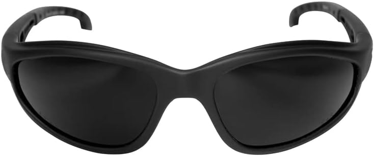 Edge TSM216 Dakura Polarized WrapAround Safety Glasses AntiScratch NonSlip UV 400 Military Grade ANSIISEA  MCEPS Compliant 504 Wide Matte Black Frame  Smoke Lens - Image 2