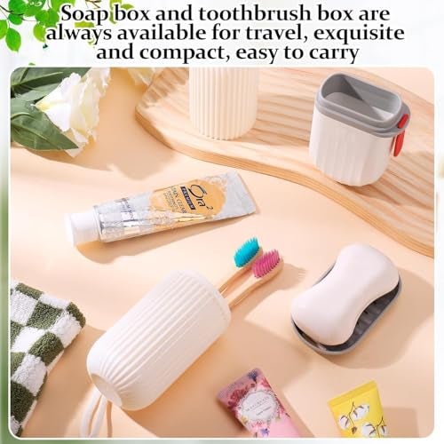 JIALTO 1 Pcs Travel Soap Case 1 Pcs Toothbrush Case Waterproof Travel Soap Dish Shower with Convenient Handle Leakproof Travel Soap Case Holder for Bathroom Camp Outdoor - Image 3