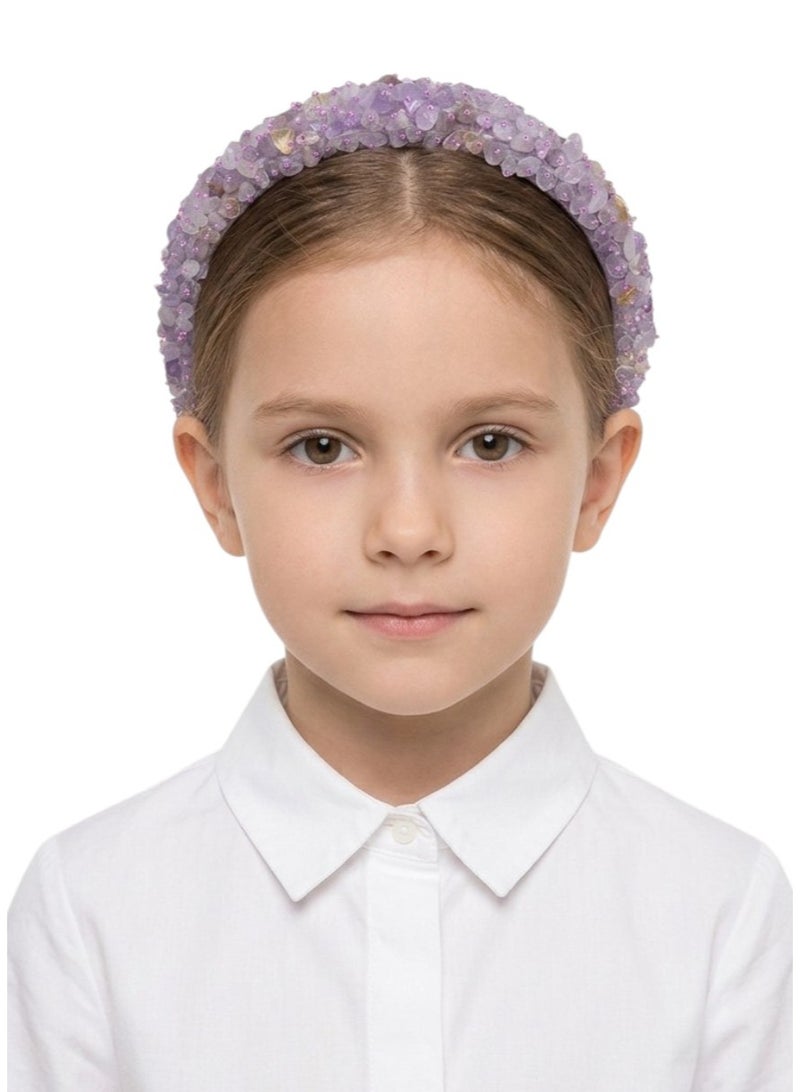 Bidani Amethyst Beaded Hairband - Purple - Image 1