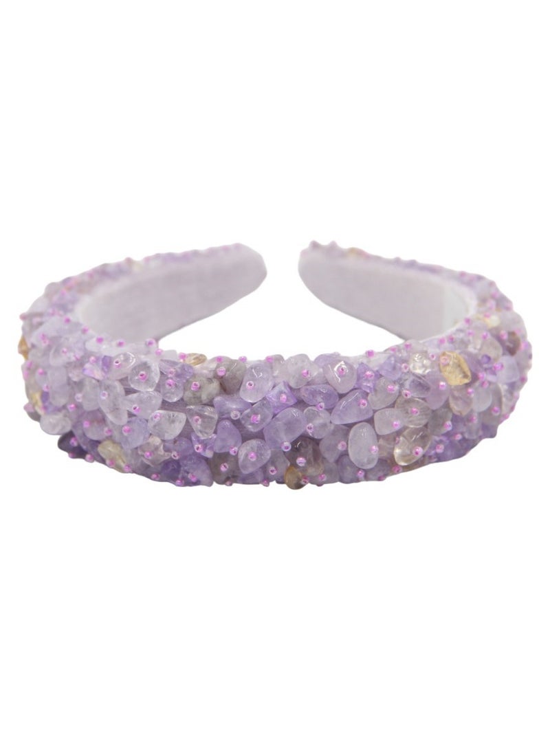 Bidani Amethyst Beaded Hairband - Purple - Image 3