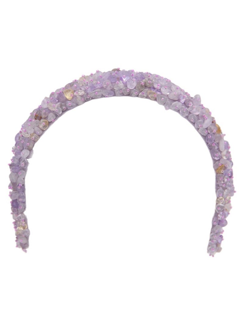 Bidani Amethyst Beaded Hairband - Purple - Image 2