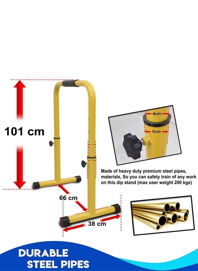 WALALLA Heavy Duty Adjustable Height Portable Multi-Function Dip Stand Fitness Bar With Safety Connector for Home Training Bar Exercise, maximum user weight 200kg - Image 4