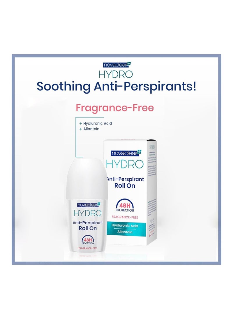 novaclear Hydro Fragrance Free Anti-Perspirant Roll-On 50ml - Image 2