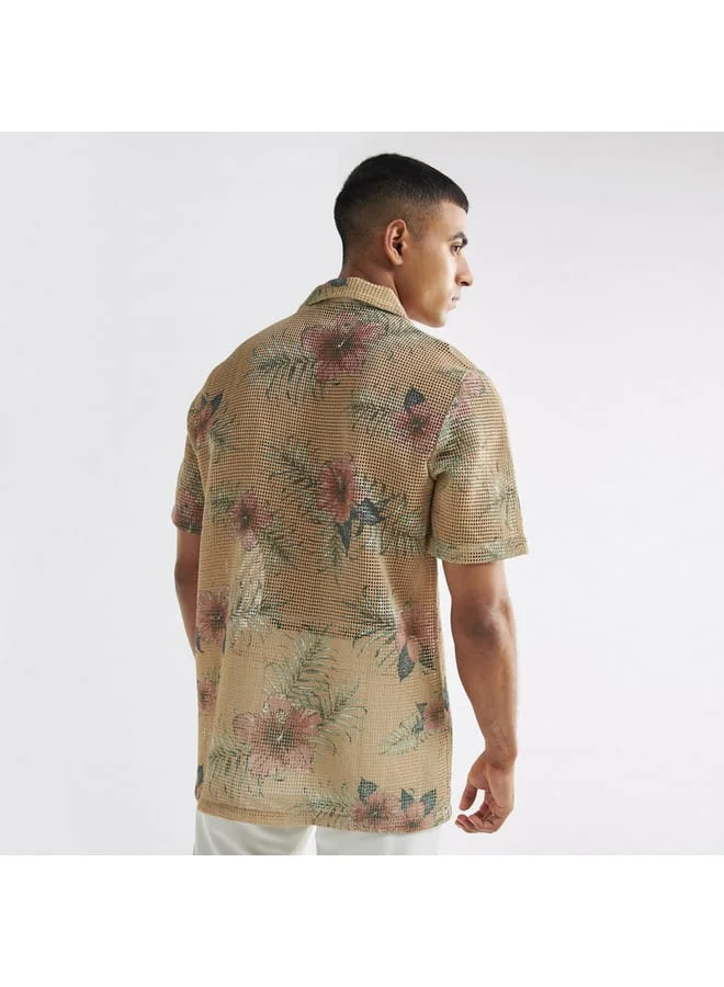 Splash FAV Printed Net Resort Shirt