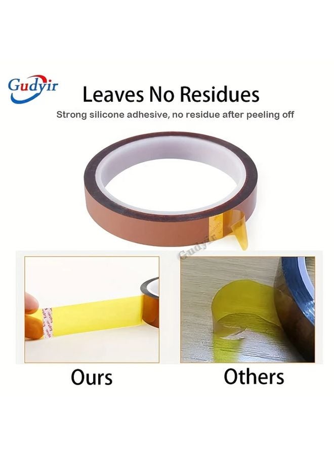 6pcs High Temp Polyimide Tape 5mm 8mm 10mm x 10m Heat Resistant Electrical Insulation - Image 4