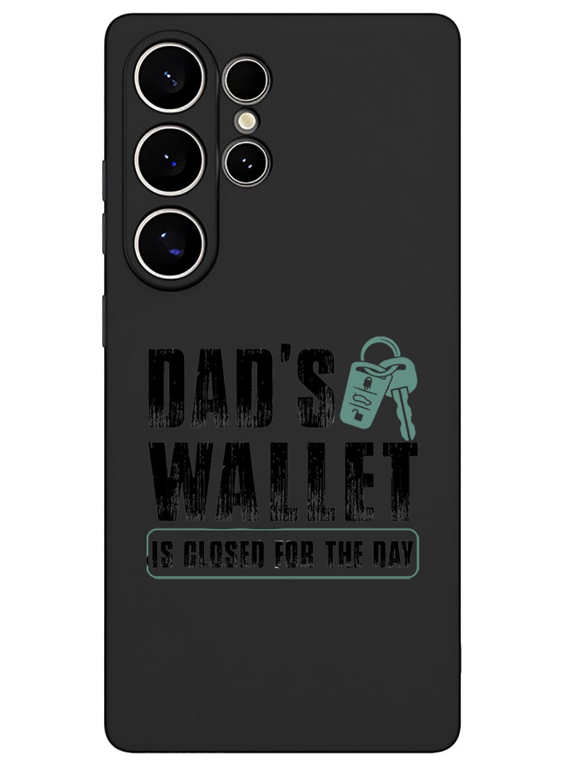 Theodor Protective Slim Fit Case Liquid Silicone Cover with Full Body Protection Anti-Scratch Shockproof Case For Samsung Galaxy S25 Ultra (Black) - Dads wallet Black  - Image 1