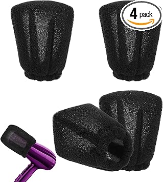 Dimeho 4Pcs Hair Dryer Sock Diffuser Cover Universal Hair Dryer Hot Cap Portable Sponge Blow Dryer Diffuser Cover Curly Hair Mitten Diffuser with Elastic Band for Home Travel Hotel Hairstyling Accessories - Image 1