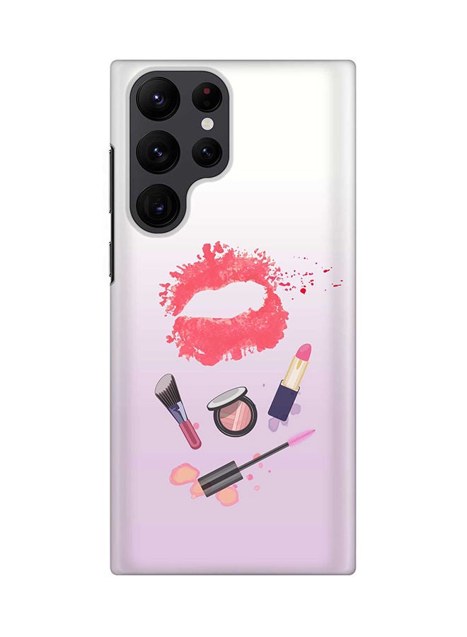 ستايلايزد جراب لهاتف جالاكسي S22 ألترا  5G رفيع سناب كلاسيك سيريز شيلد بطباعة نهائية غير لامعة - طقم مكياج - Image 1