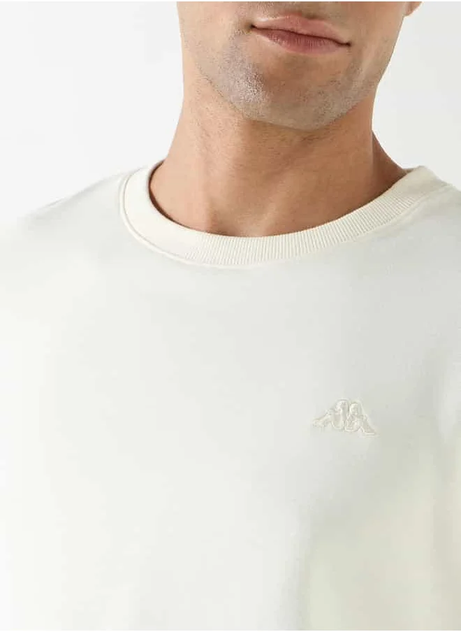 Kappa Kappa Solid Crew Neck T-shirt with Long Sleeves