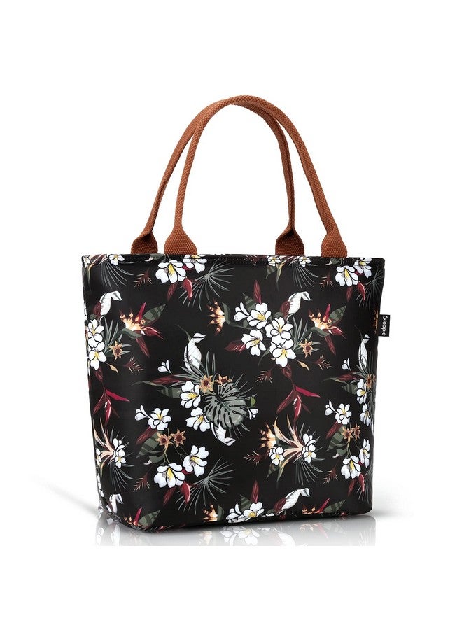 Gloppie Gloppie Insulated Lunch Bag Women Flower Lunch Box Cooler Tote Leakproof Work Meal Prep Purse Womens Lunch Bags Loncheras para mujer 9L White Flower  - Image 1