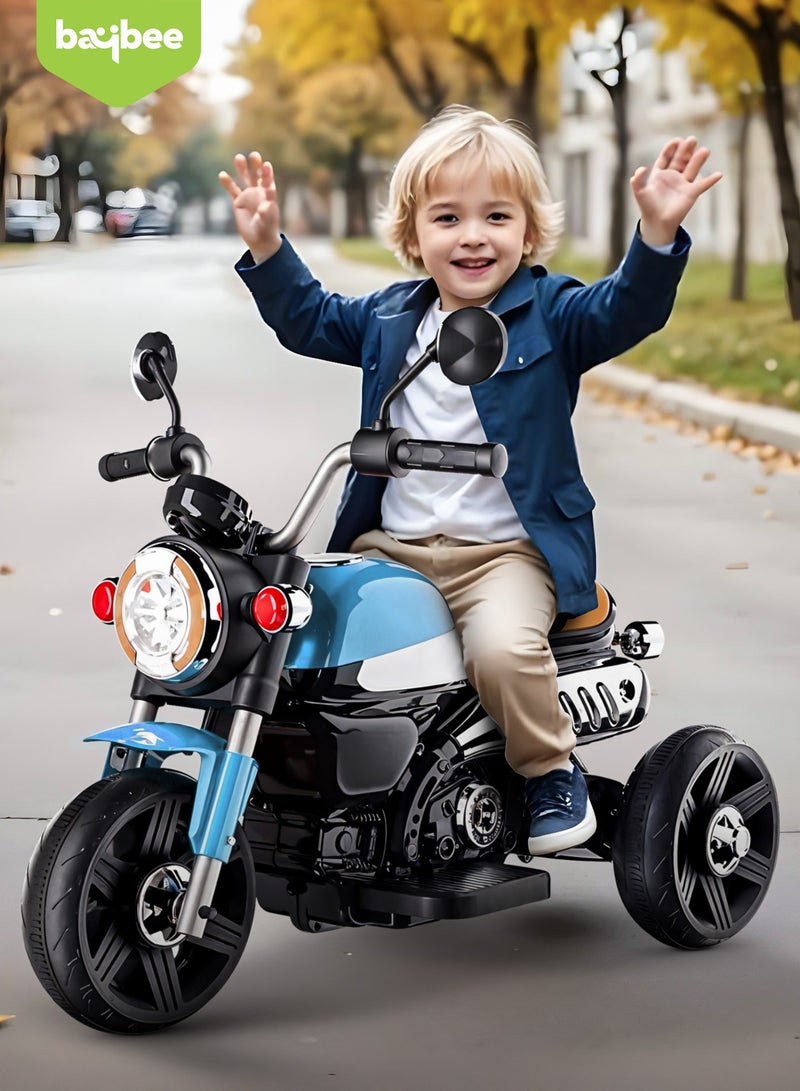 Baybee Motorex Electric Bike for Kids | Rechargeable Kids Bike with LED Lights, USB & Music | Big Battery Operated Bikes | Ride on Toy for Kid to Drive 2 Years to 5 Years Boys Girls (Blue) - Image 2