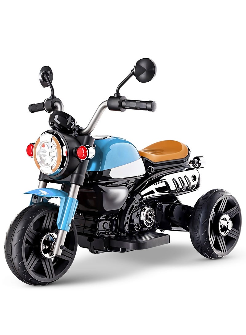 Baybee Motorex Electric Bike for Kids | Rechargeable Kids Bike with LED Lights, USB & Music | Big Battery Operated Bikes | Ride on Toy for Kid to Drive 2 Years to 5 Years Boys Girls (Blue) - Image 1