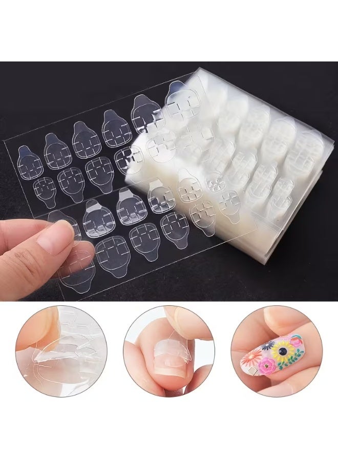 LANGMANNI 240pcs Strong & Easy-Apply Nail Adhesive: Waterproof, Double-Sided Tape for False Tips – Ideal for Salons & Home Use, & Transparent - Image 1