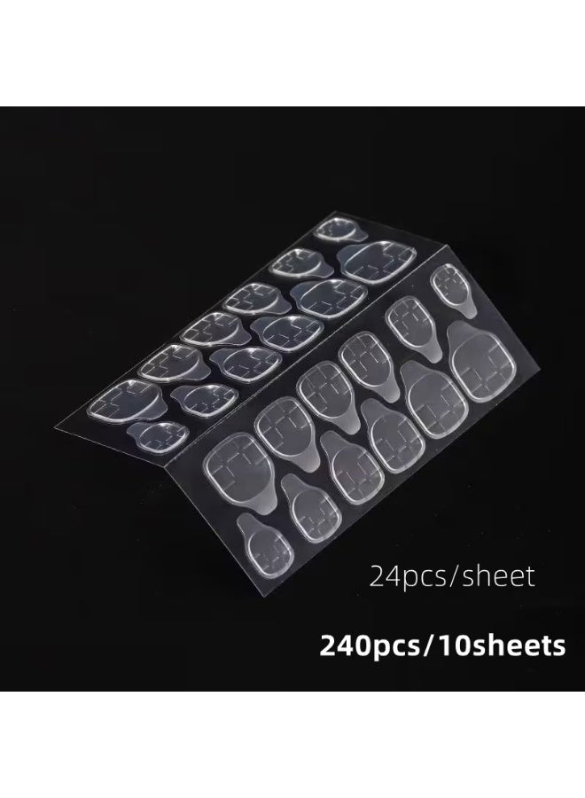 LANGMANNI 240pcs Strong & Easy-Apply Nail Adhesive: Waterproof, Double-Sided Tape for False Tips – Ideal for Salons & Home Use, & Transparent - Image 5