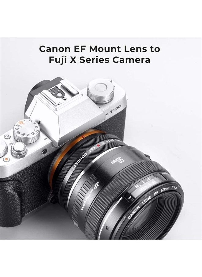 K&F Concept IV PRO EF/EF-S to FX Lens Mount Adapter with Aperture Control Ring, Compatible with Canon EF&EF-S Series Lens and Compatible with Fujifilm Fuji X-Series X FX Mount Cameras  - Image 2