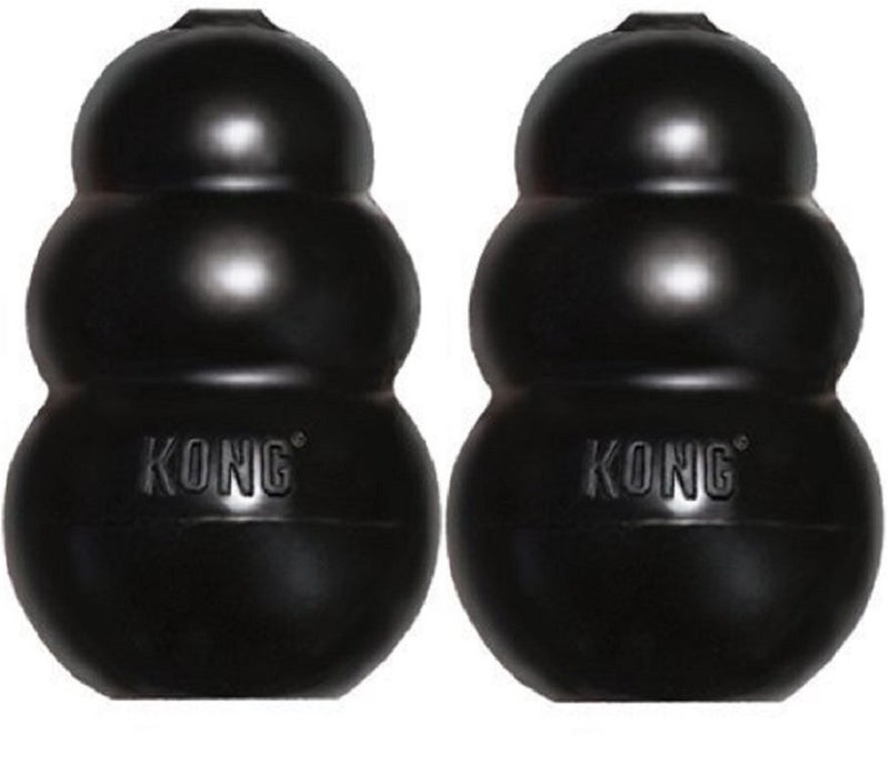 Kong Extreme Dog Toy 2Pack Large Tough Chew Toys for Aggressive Chewers Black Durable Rubber - Image 2