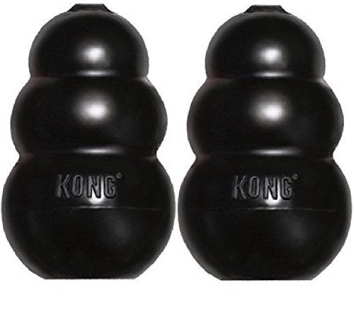 Kong Extreme Dog Toy 2Pack Large Tough Chew Toys for Aggressive Chewers Black Durable Rubber - Image 1