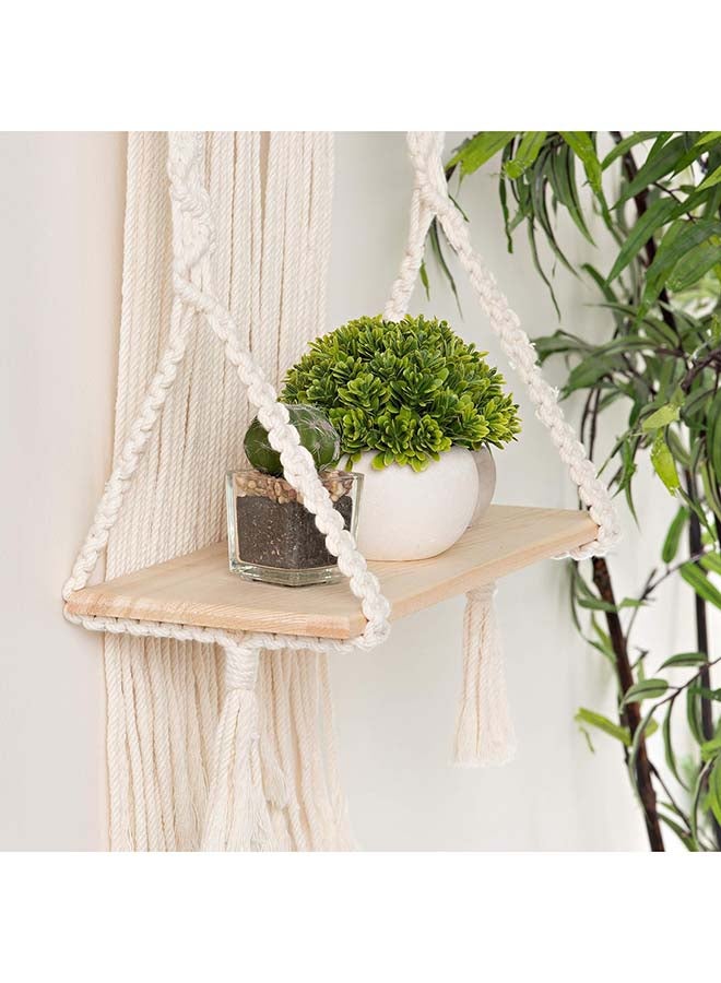 انتيكيانو رف مكرمية معلق على الحائط، ديكور الفاخر المنسوج يدويًا 73x43 - Image 3