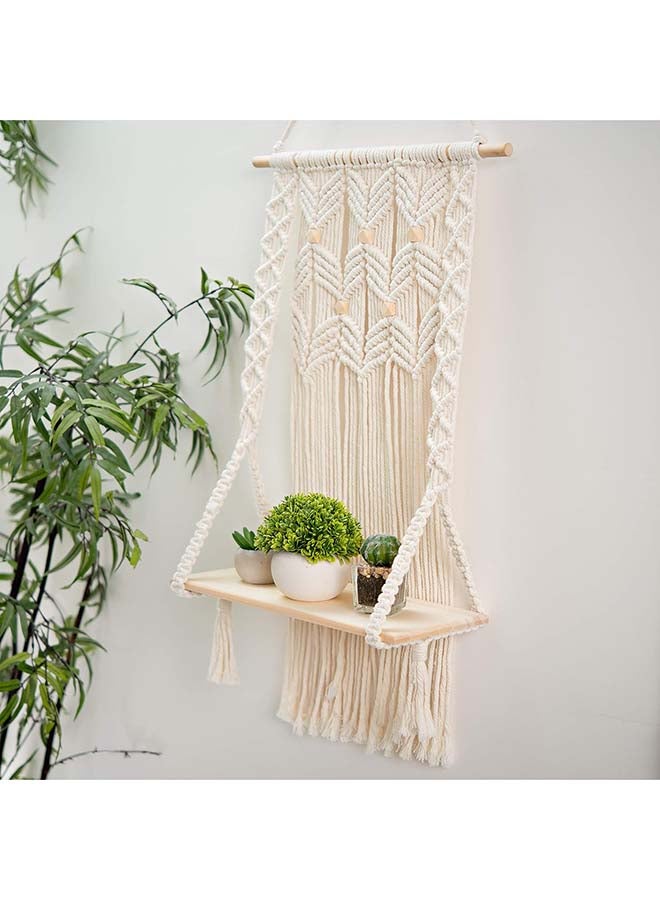 انتيكيانو رف مكرمية معلق على الحائط، ديكور الفاخر المنسوج يدويًا 73x43 - Image 2