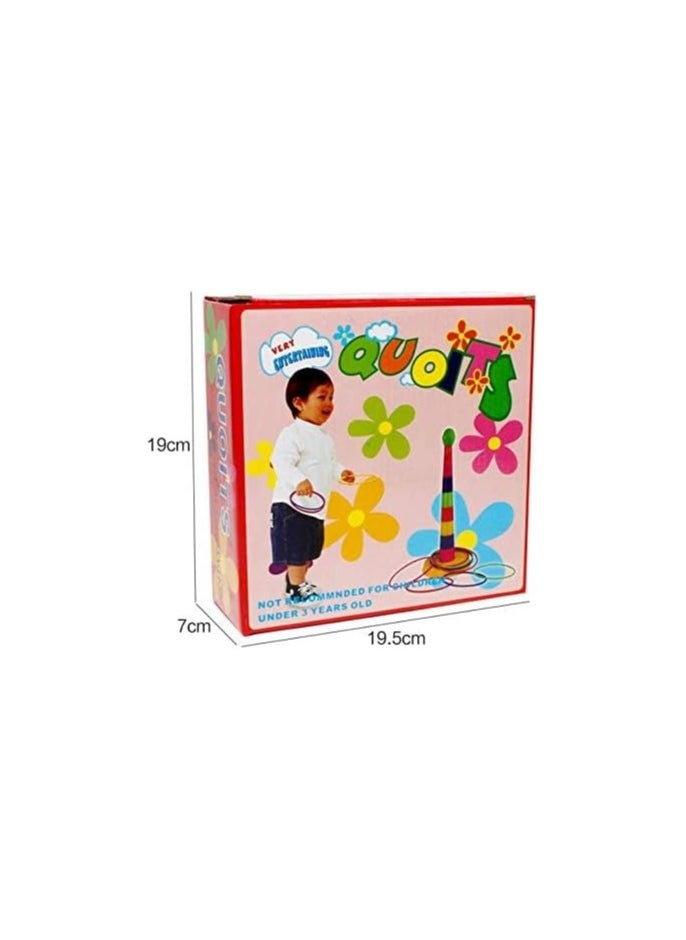 Children's circle game Colorful Ring Toss Quoits Target Game Plastic Toy for Kids  - Image 3