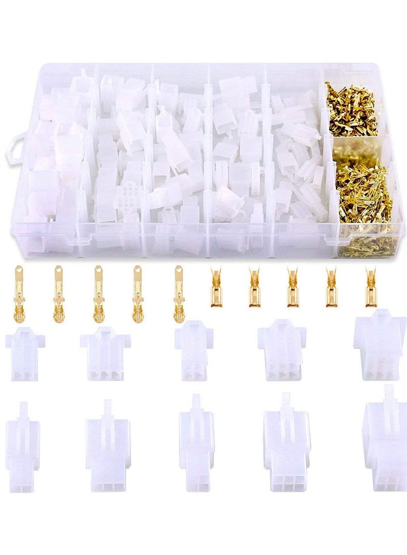 580Pcs 2.8mm Pitch 2 3 4 6 9 Pin Wire Connectors Housing Terminal, Male & Female Plug Housing and Pin Header Crimp Wire Terminals Connector Assortment Kit for Motorcycle, Bike, Car, Boats  - Image 1