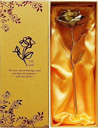 Lavanaya Silver Lavanaya Silver - Gold Rose Artificial Flower Gift Set with Loving Box Carry Bag and Beautiful Bud Vase, Perfect for Your Loved Ones  - Image 2