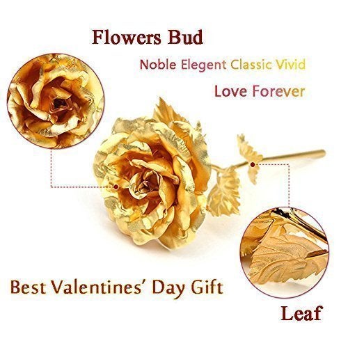 Lavanaya Silver Lavanaya Silver - Gold Rose Artificial Flower Gift Set with Loving Box Carry Bag and Beautiful Bud Vase, Perfect for Your Loved Ones  - Image 3