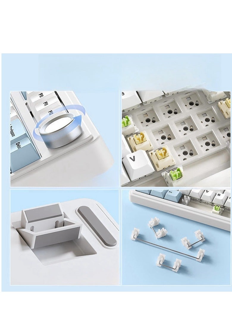 AULA 80 Key Mechanical Keyboard - Gasket Structure - Full Key Hot Swappable - RGB Lights - Wireless Bluetooth Connection - Gaming Keyboard And Office Keyboard - Image 2