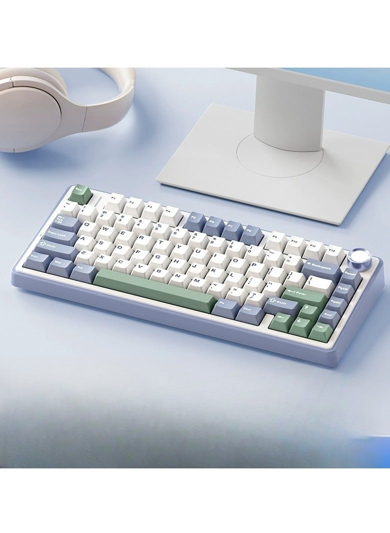 AULA 80 Key Mechanical Keyboard - Gasket Structure - Full Key Hot Swappable - RGB Lights - Wireless Bluetooth Connection - Gaming Keyboard And Office Keyboard - Image 1