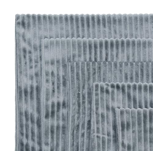 RD TREND® Cushion Cover Set of 5, Decorative Sofa Living Room Home Square Cushion Covers 24 Inch x 24 Inch, Aesthetic Corduroy Striped Double Sided (Grey,Pack of 5) - Image 4