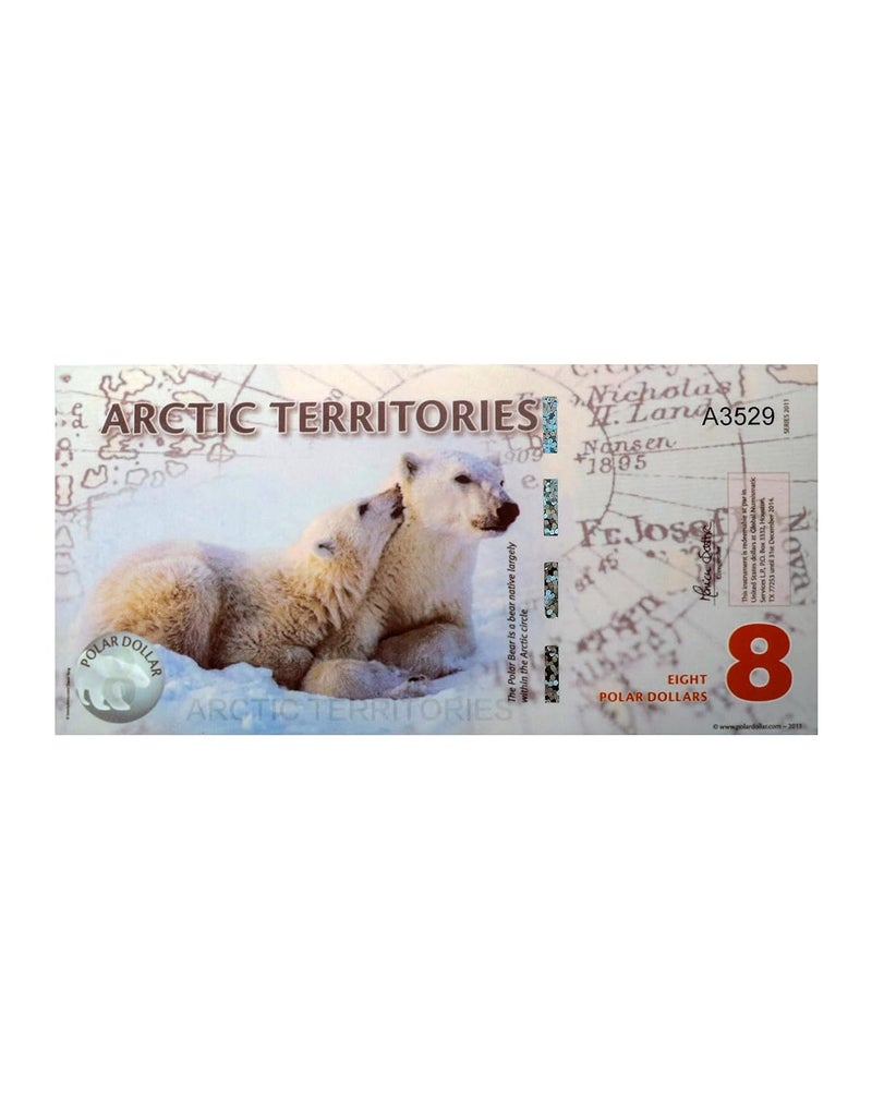 Arunrajsofia Store Fantasy Money of Arctic Territories for Collection (8 Polar Dollars) - Image 1