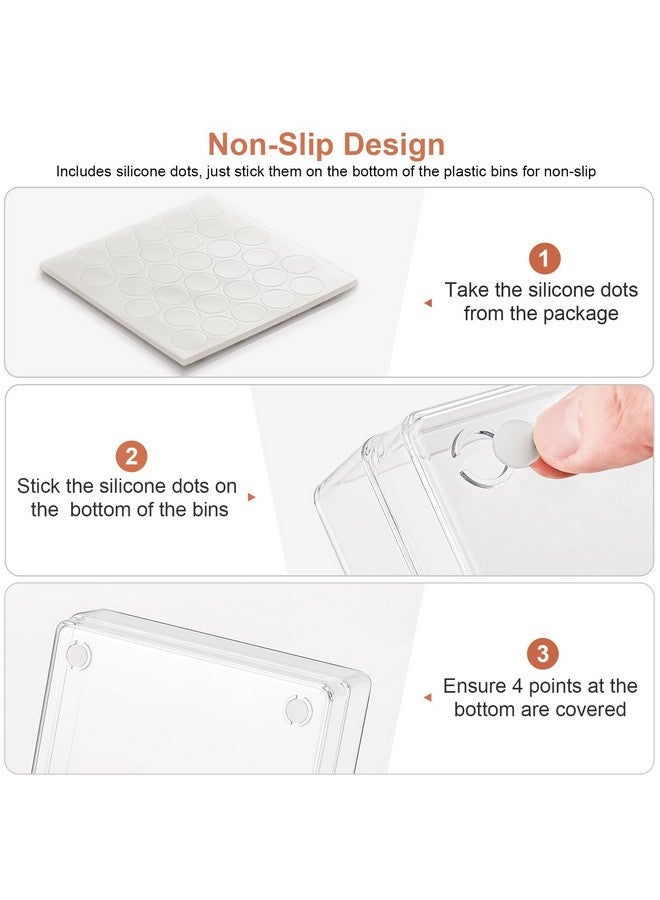 SMARTAKE 6 PCS Clear Plastic Drawer Organizers Set, Large Size Non-Slip Desk Drawer Organizer, 2-Size Versatile Bathroom and Vanity Drawer Organizer Trays for Makeup, Bedroom, Office, Kitchen Utensils - Image 5