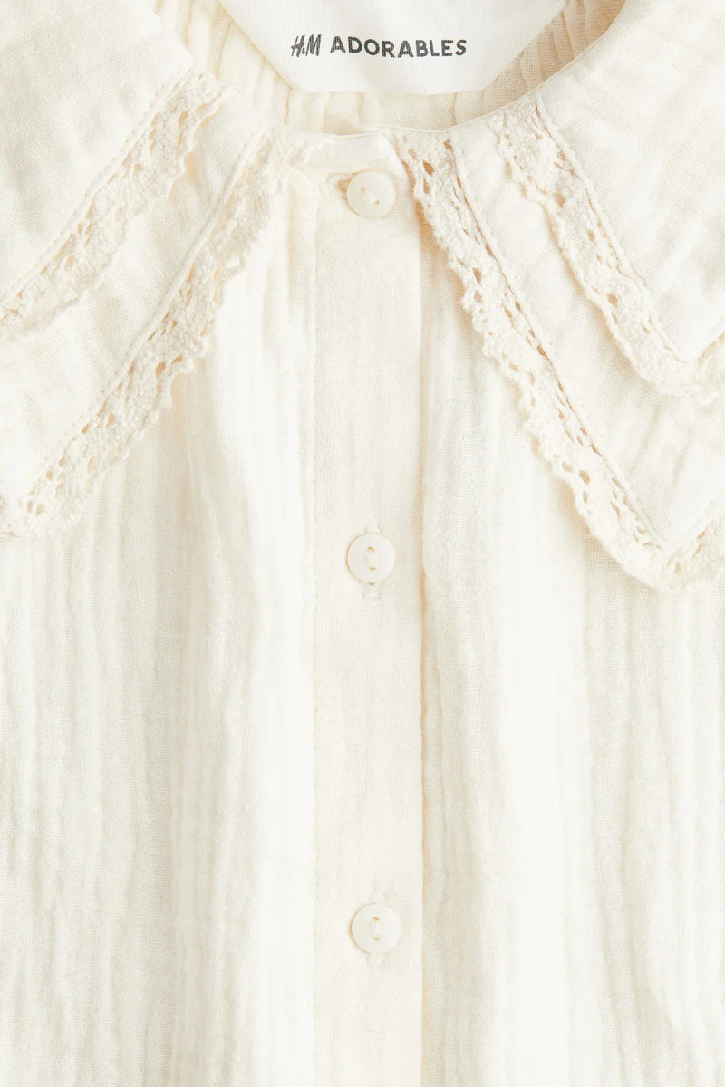 H&M Cotton muslin romper suit