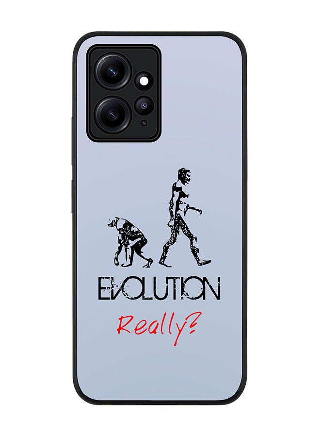 Stylizedd Rugged Black edge case for Redmi Note 12 4G Slim fit Soft Case Flexible Rubber Edges Anti Drop TPU Gel Thin Cover - Evolution Really (Blue) - Image 1