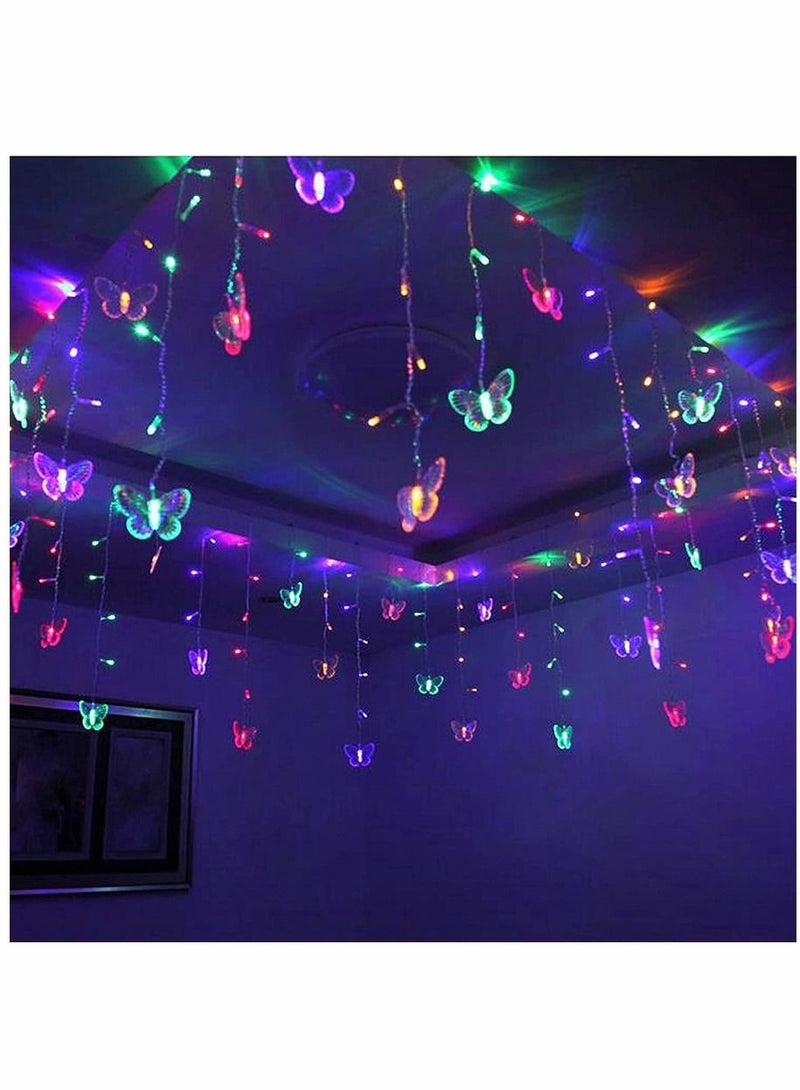 SYOSI Butterfly Curtain Lights, 8 Modes 48LED Twinkle String Light with Remote 4.9FT USB Powered Window Fairy Light, Decorative Lights for Bedroom, Party, Wedding, Holiday, Christmas (Multi-Colored) - Image 3