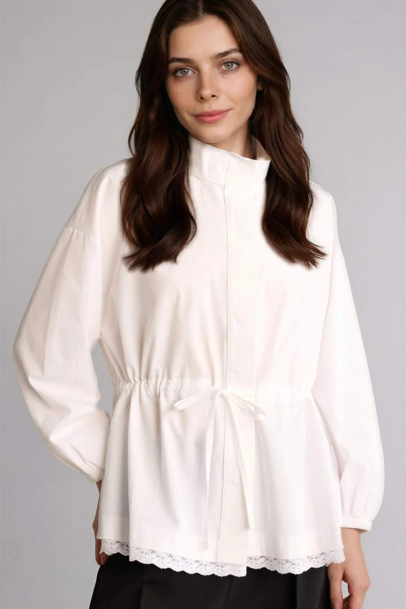 ديفاكتو Regular Fit Poplin Long Sleeve Tunic