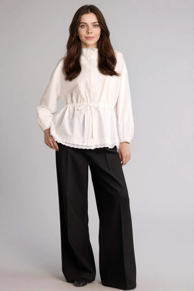 ديفاكتو Regular Fit Poplin Long Sleeve Tunic
