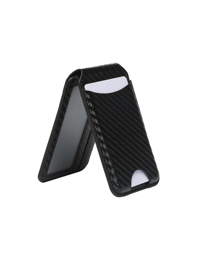 For Apple 16pro Max Mobile Phone Folding Hinge Magsafe Holder Card Holder Wallet Magnetic Card Holder Back Sticker-Specification:Carbon Fiber - Image 1