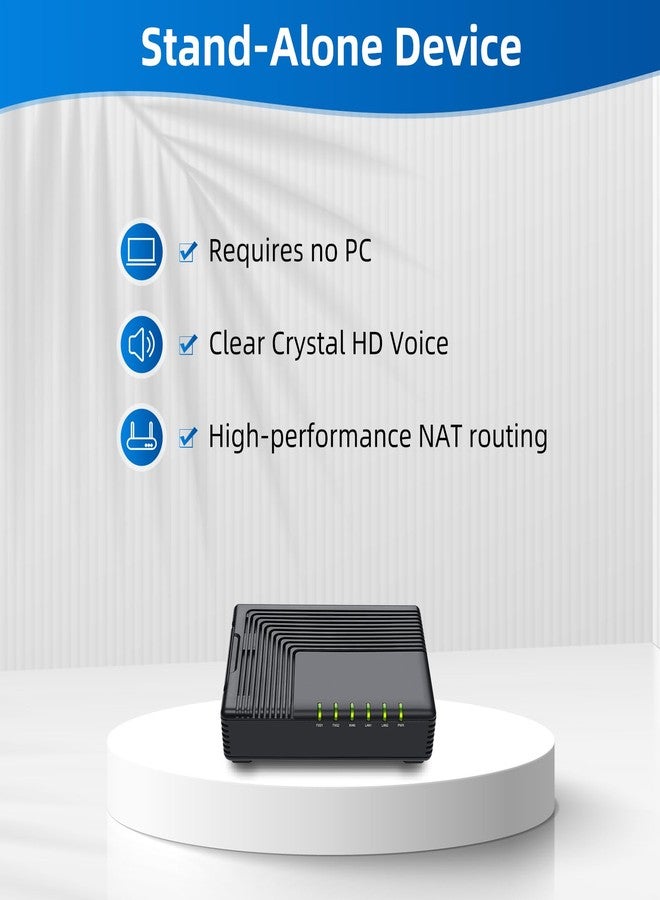 FLYINGVOICE FTA5102E2 Analog Telephone Adapter, 2 FXS Ports, 2 SIP Lines, 2 LAN Ports, 3-Way Conference, Supports FAX Over IP via T.38, T.30 FAX with G.711, ATA for SMEs, Hotel, Office, Call Center - Image 4