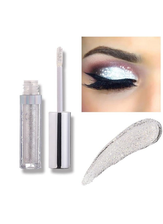 Coalitione - Coalitione Liquid Eyeshadow 12 Colors Long Lasting Waterproof Shining Shimmer Glitter Eyeline liquid Matte Eyeshadow ,Girls Silver Liquid Eyeshadow for Party Festival Makeup Beauty - Image 1