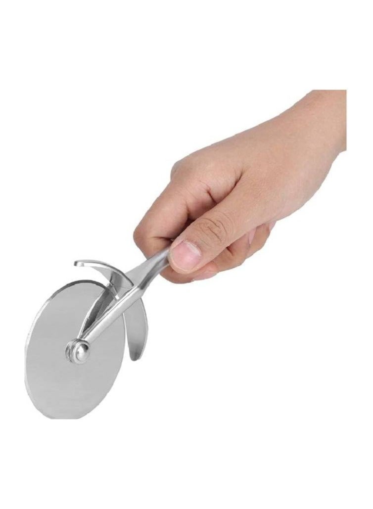 Portal AE Stainless Steel Pizza Cutter- Pizza Cutter, Kitchen Utensil Stainless Steel Pizza Cutter, Silver Pizza Cutter Silver  - Image 1