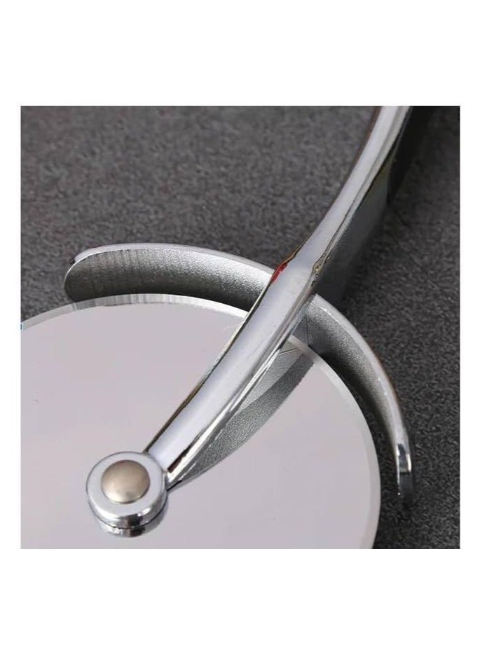 Portal AE Stainless Steel Pizza Cutter- Pizza Cutter, Kitchen Utensil Stainless Steel Pizza Cutter, Silver Pizza Cutter Silver  - Image 4