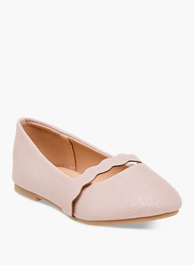 Flora Bella By Shoexpress Girls Textured Slip-On Ballerina Shoes