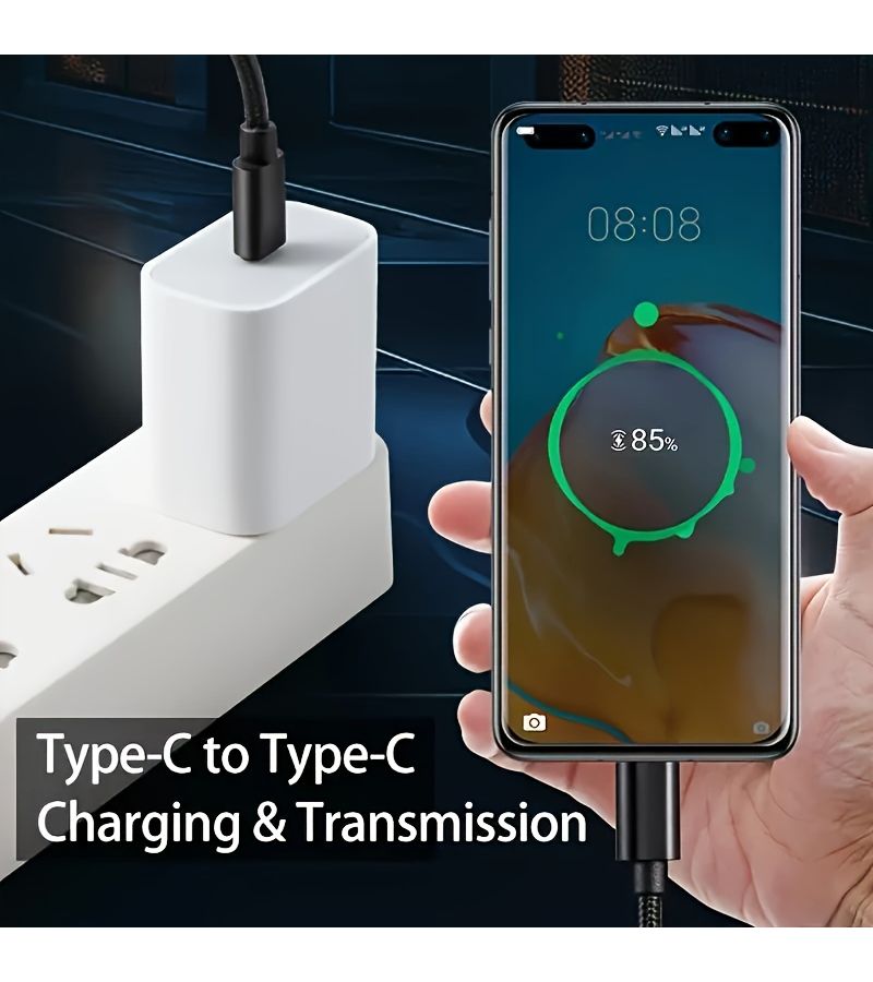 كابل USB-C إلى USB-C بطول 1 متر، سلك شحن سريع لأجهزة iPhone وAndroid وSamsung وXiaomi - Image 4