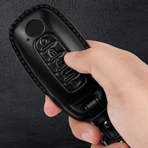 Tukellen for Nissan Key Fob Cover Leather with Keychain Compatible with 2023 2024 Pathfinder Rouge 4Runner Smart Remote-Black - Image 5