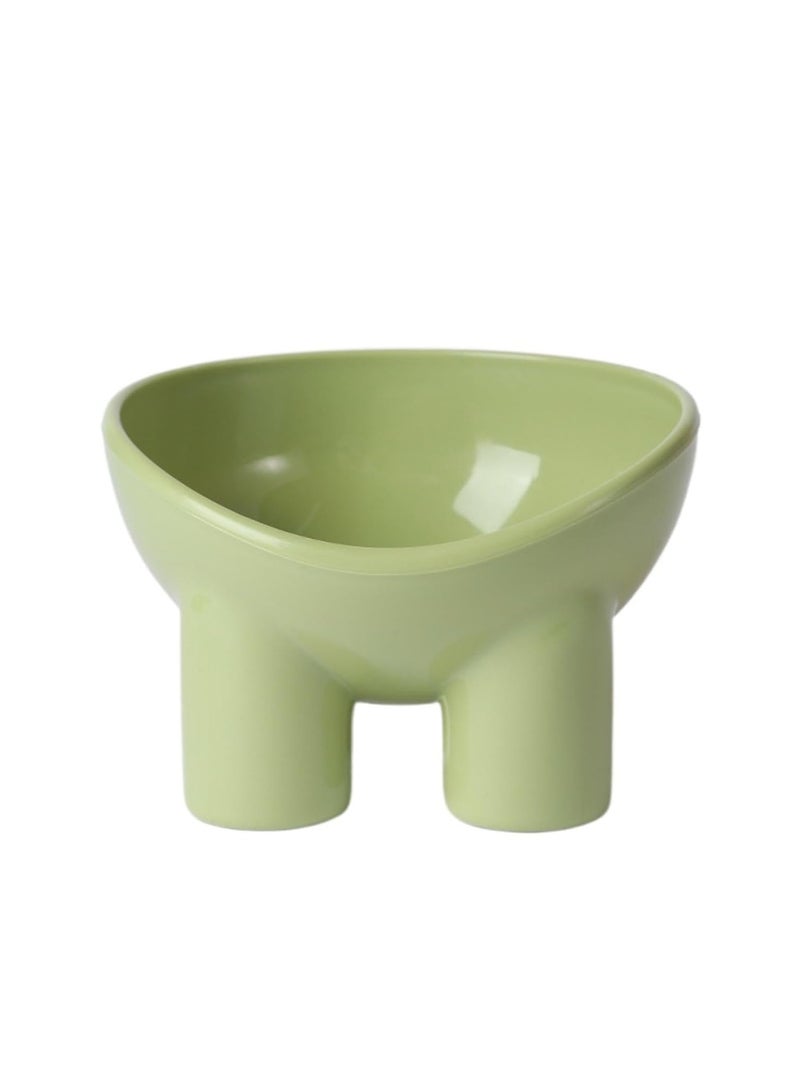 وعاء مرتفع للقطط مع حامل - طبق تغذية بلاستيكي مضاد للطرف مناسب للرقبة للقطط وساق الفيل والفم المائل وإطعام المياه - Image 1